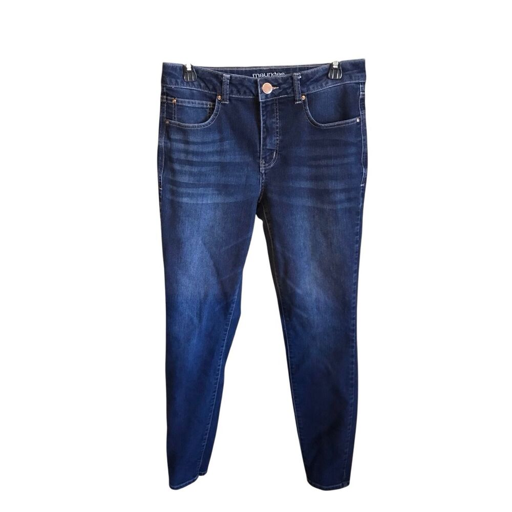 Maurices Everflex SZ 10 Long blue jeans inseam 30.5” denim dark wash